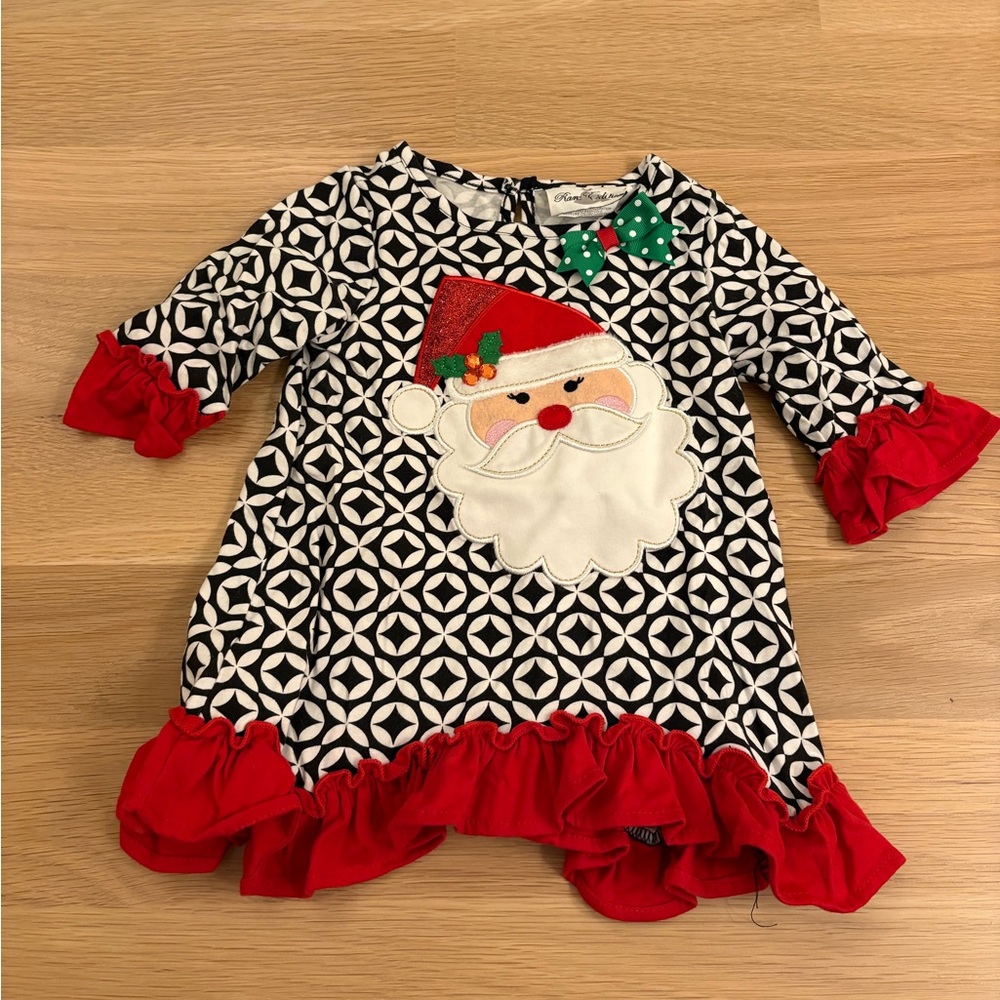 🎅 Rare Editions Santa Appliqué Shirt Dress (2T)